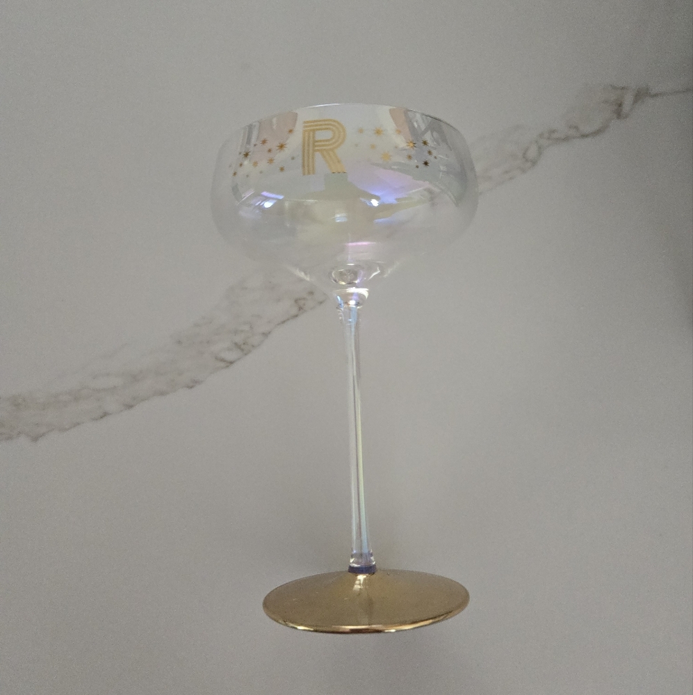 NWT Camille Monogram Coupe Glass
